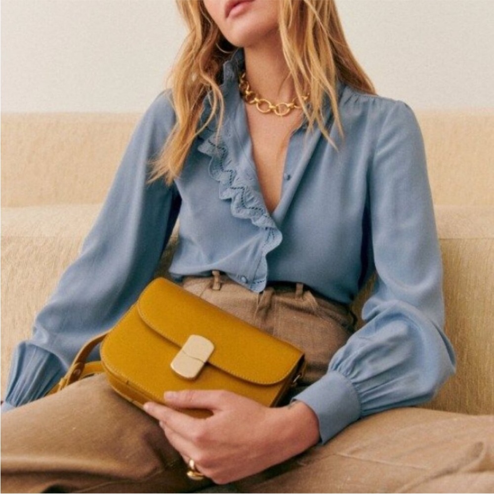 Sezane Chloe shirt French blue size 34/2